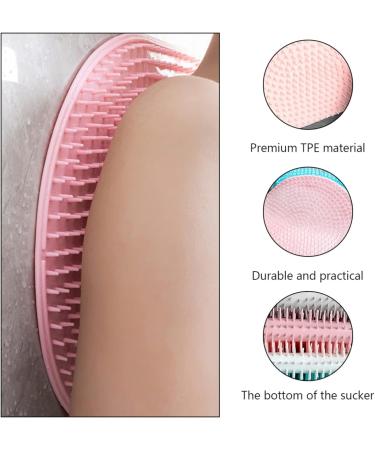 Beavorty Pink Silica Gel Shower Mat - 35x28cm Floor Pedals | Anti-Slip Water-Resistant Design for Home & Travel - Buy Online on GoSupps.com