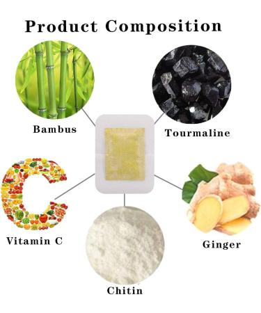 Detox Foot Pads 20pcs - Ginger Detox Plaster for Blood Circulation Tiredness Relief & Sleep Improvement - Buy Online on GoSupps.com