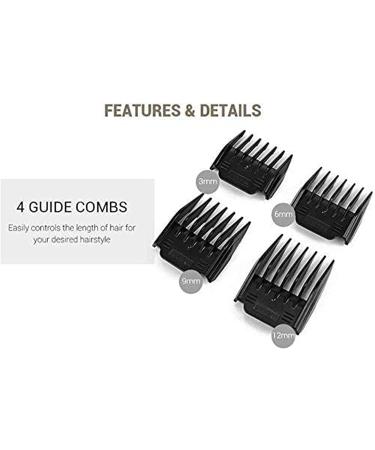Professional Cordless Hair Clippers & Beard Trimmer - Rechargeable Haircut Kit with LED Display & Charging Dock for Men & Family Use | 4 Guide Combs Included - Buy Online on GoSupps.com
