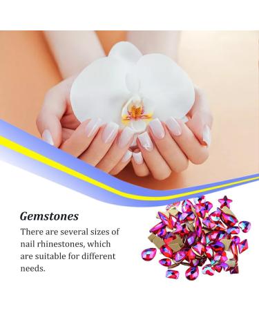 dijiusidy 50 Pieces Glass Crystal Set Eye-catching Personalized Nail Art Rhinestones DIY Handcraft Manicure Accessories for Card Making Bright Red AB - Buy Online on GoSupps.com