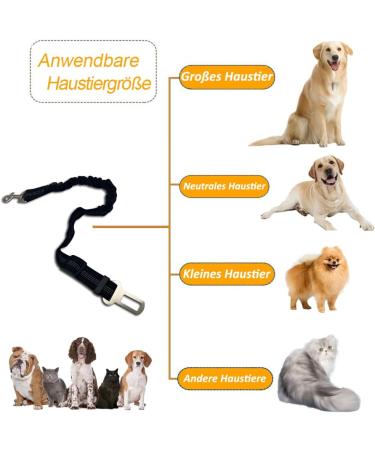 Premium Adjustable Dog Seat Belt - 2 Pieces Durable Black Car Safety Harness for Dogs - Buy Online on GoSupps.com