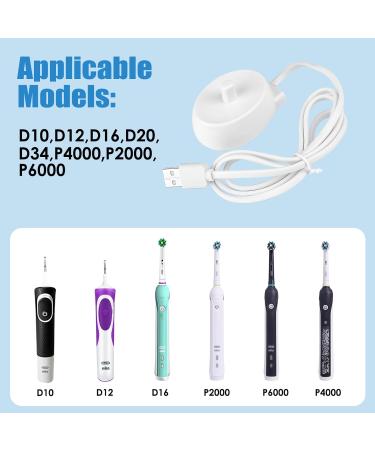Electric Toothbrush Charger Replacement Compatible with Oral B Type d12 16 8000 3757 3709 Charging Adapter Inductive Charging Base Waterproof Portable Plug Charger Travel USB Port Toothbrush Charger - Buy Online on GoSupps.com