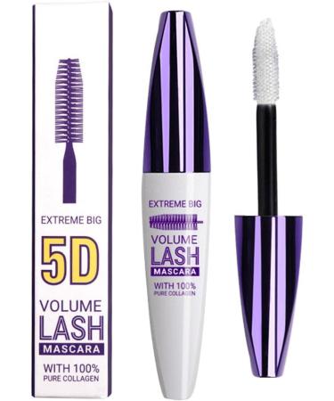 Lengthening mascara Waterproof Smudge Proof 5D Mascara with Silk Fiber Double BrushThickening LengtheningMascara No Clumps No Smudges All Day Sitting Pologmase White - Buy Online on GoSupps.com