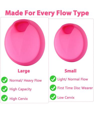 FengQ Reusable Menstrual Discs - Leak-Proof Silicone Cups for Active Women | Sport Swimming & Intimacy (Pink S+L) - Buy Online on GoSupps.com