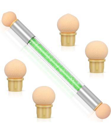 Greoer Nail Art Sponge Brush Applicator with 4 Replacement Heads - Ombre Sponge Nail Design Tool for UV Gel and False Nails - Green - Buy Online on GoSupps.com