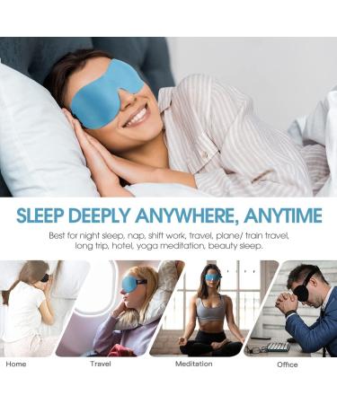 PrettyCare 3D Sleep Mask 2 Pack - Contoured Eye Mask for Sleeping - Blackout Out Light - Includes Ear Plugs and Travel Bag - A-Black&Blue - Buy Online on GoSupps.com
