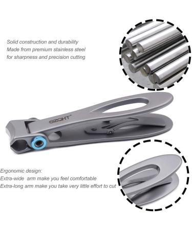 SZQHT 15mm Wide Jaw Nail Clippers for Thick Nails - Stainless Steel Ingrown Toenail Clippers for Men, Seniors & Adults - Sturdy & Sharp Design (Silver) - Buy Online on GoSupps.com