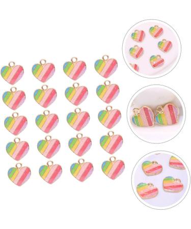 DIYEAH 60 Pcs Peach Heart Drop Oil Pendant Enamel Heart Charms Diy Pendant Alloy Accessories Gold Powder - Buy Online on GoSupps.com