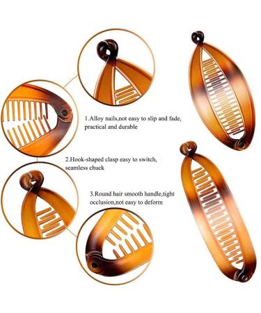 Vintage Banana Hair Clips for Women - Classic Clincher Comb for Thick & Fine Hair - Black/Brown Fishtail Hair Accessories - Buy Online on GoSupps.com