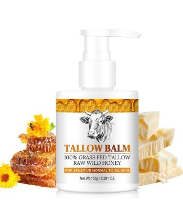 Beef Tallow & Honey Milk Body Lotion - Moisturizes, & Softens Dry Skin, Body & Hands - Moisturizing Body Oil for Body, Organic Face Moisturizer,