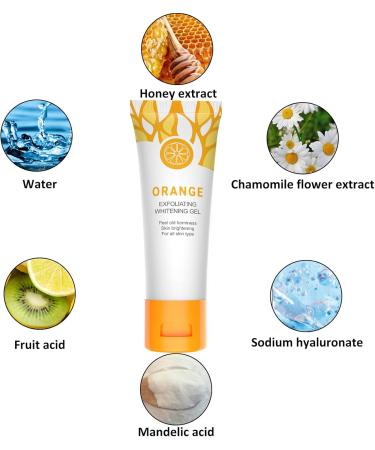 Orange Face Scrub Exfoliator Exfoliating Whitening Gel Orange Peeling Gel Exfoliating Gel Whitening Scrub Exfoliating Gel Soft Your Skin and Remove Dead Skin For Smooth & Radiant (50g) - Buy Online on GoSupps.com