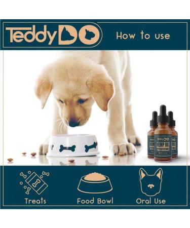 TeddyDo Hemp Oil for Dogs Cats and Pets-Natural Organic Joint Care Supplement| 100ml | High Strength | For Health Support and Mobility Rich in Omega 3 6 9 | Made and Certified in UK 100 ml - Buy Online on GoSupps.com