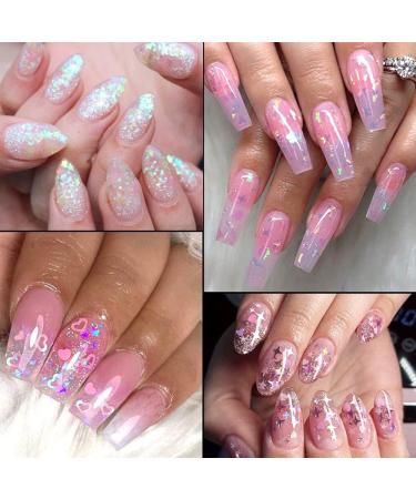 24 Grids Holographic Nail Sequins with Tweezers - Iridescent Mermaid Flakes for DIY Nail Art Decoration - Buy Online on GoSupps.com