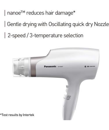 Panasonic EHNA67 Hydrating Nanoe Salon Dryer with Oscillating Quick Dry Nozzle Diffuser and Concentrator Attachments White/Gold - Buy Online on GoSupps.com