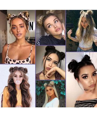 Cat Ears Hair Donut Chignon Claw Clip in Messy Hair Bun Space Bun Hair Pieces Cat Ears Bun Hair Extensions Wig Accessory Ponytail Hairpieces for Women Girls (Brown Black) Brown Dark - Buy Online on GoSupps.com