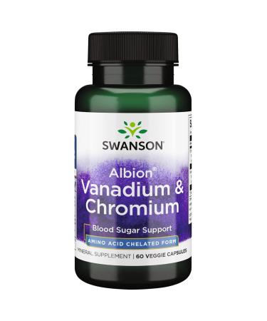 Swanson Albion Chelated Vanadium and Chromium 60 Veg Capsules 1