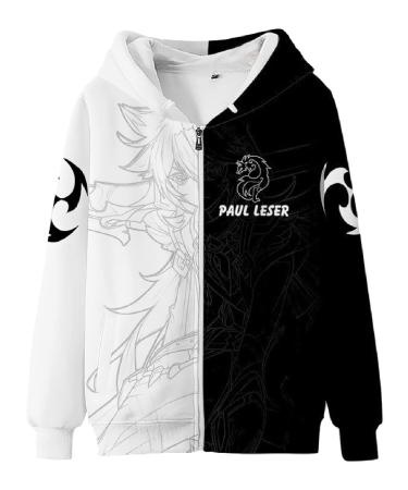 Game Genshin Impact Character Razor Cosplay Zipper Hoodie Unisex 3D Print Casual Sweatshirt for Shaving Fans 3XL Razor