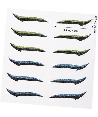 NOLITOY 12 Pairs Glitter Eyeliner Makeup Stickers Green Tape Double Eyelid Strips Skin Patch Flash Miss - Buy Online on GoSupps.com