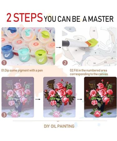 Amphol Flower Paint by Number Kit - DIY Adult & Kids Painting Set for Home Decor - 16x20 Inch, FLOWER01 - Buy Online on GoSupps.com