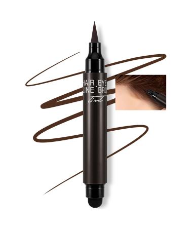 Boobeen 2 in 1 B ton pour la racine des cheveux multi-usage pour couvrir la racine des cheveux fins et dessiner l'eye-liner des sourcils r sistant l'eau et de longue dur e pour les femmes Brun Gris