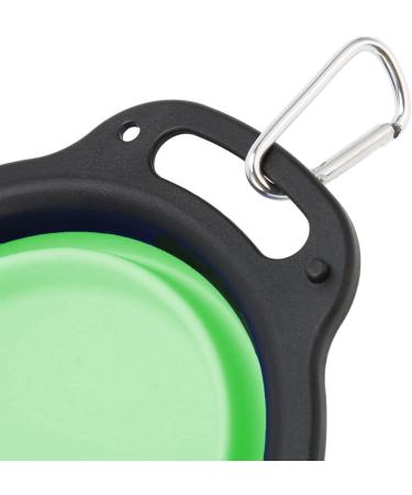 Collapsible Dog Bowls Portable Travel Pet Feeder Bowl 2 in 1 Expandable Silicone Pet Food & Water Double Bowl Cat Feeder Dish with Carabiner for Walking Travel and Outdoor Activities Green - Buy Online on GoSupps.com
