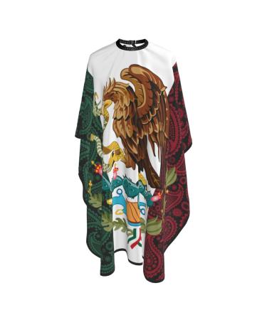 Mexico Paisley Flag Salon Barber Cape - Professional Hairdressing Waterproof Hair Cutting Cape With Adjustable Snap Closure-Haircut Apron For Hair Stylist And Home Use-55''X66''