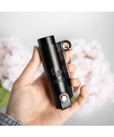 BOTIZR TSA-Approved Mini Hand Sanitizer Holder Keychain - Refillable Spray Bottle, Leak Proof, Black Leather - Buy Online on GoSupps.com