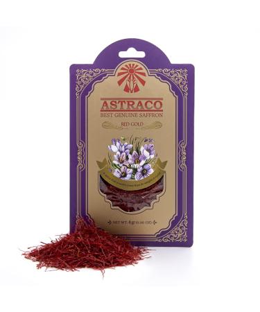 Astraco Pure Saffron Threads - 4g (0.141 oz) - Highest Quality Saffron for Cooking and Seasoning - Buy Online on GoSupps.com