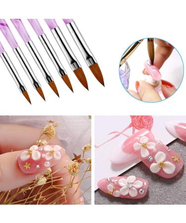 Kalolary 2Pcs Nail Art Dappen Dish & 6Pcs Acrylic Nail Brush Set | Mini Glass Cup with Lid | Crystal Bowl for UV Gel DIY | Purple Acrylic Liquid Powder Styling Tool - Buy Online on GoSupps.com