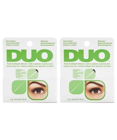 DUO Brush-On Strip Lash Adhesive with Vitamins A C & E Clear Non-Irritating Fast Drying Lash Glue Easy to Use Safe for Sensitive Eyes and Skin 0.18 oz 2-Packs 0.18 Ounce (Pack of 2) Clear (Peggable) - Buy Online on GoSupps.com