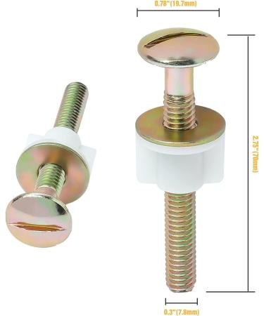 2Pcs Toilet Seat Screws  Steel Toilet Seat Hinge Bolts and Nuts  Heavy Duty Toilet Seat Fastener with Plastic Nuts and Metal Washers  Toilet Hardware Replacement for Top Mount Toilet Seat Hinges - Buy Online on GoSupps.com
