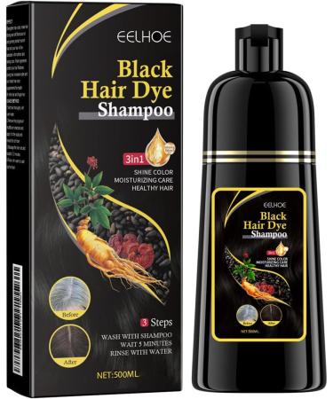 Hair dye shampoo natural plant extract formula -30 minutes worry free hair dyeing (Black) - Buy Online on GoSupps.com