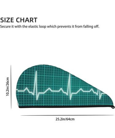 Hair Towel Wrap - Quick Drying Hair Turban with Button | Eco-Friendly ECG Wave Design - Buy Online on GoSupps.com