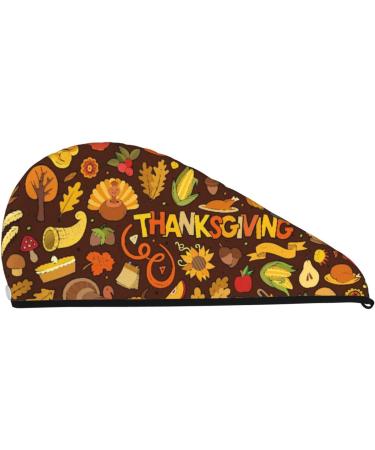 Thanksgiving Microfiber Hair Towel - Soft Super Absorbent Hair Wrap for Women's Long Curly & Thick Hair - Buy Online on GoSupps.com
