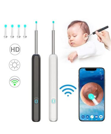 Buy 1080P HD Wireless Ear Cleaner Set with Camera - Early Ward Removal Tool LED Light & 4 Ear Tips for Adults (Black) - International Shipping Available - Buy Online on GoSupps.com
