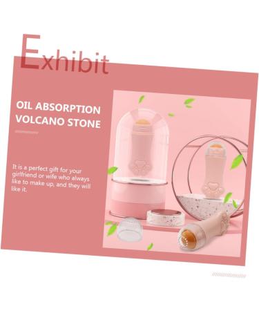 Healvian 1pc Volcanic Stone Oil-absorbing Ball Oil Absorbing Face Roller Skin Care Roller Volcanic Rock 7.5x3cm Pink - Buy Online on GoSupps.com