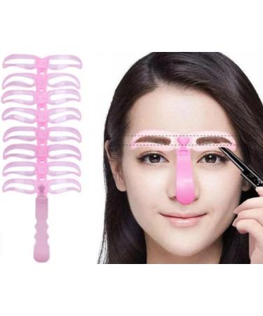 8 Pack Eyebrow Stencils for Beginners Reusable Eyebrow Stencils for 3 Minutes Makeup (Pink) - Buy Online on GoSupps.com