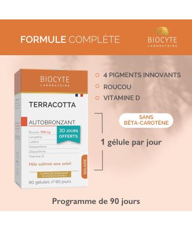 Biocyte Terracotta Cocktail Self-Tanning Box of 3 Months (3 x 30 Capsules) Including 1 Month Free - Buy Online on GoSupps.com