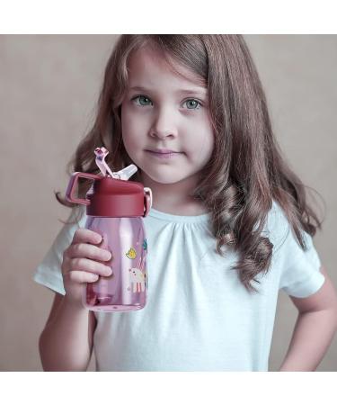 MIINIIMO Kids Water Bottle 14oz/18oz - BPA-Free Tritan, Leak-Proof Flip Lid, Carry Loop - Red Toddler Water Bottle with Silicone Spout and Straw - Buy Online on GoSupps.com
