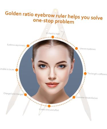 KALLORY 2 Pcs Second Generation Scale Metal Stencils Golden Ratio Caliper Eyebrow Drawing Tool Eyebrow Line 25x5x0.6cmx2pcs Silverx2pcs - Buy Online on GoSupps.com
