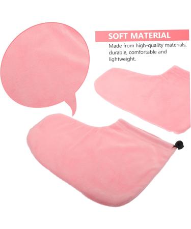 DRESSOOS 1 Pair Wax Warm Foot Cover Insulation Plush Bath Mat Pink 28X20X0.9CM Pink - Buy Online on GoSupps.com