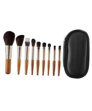 9 Makeup Brushes Soft Bristles for Perfect Makeup Take It Anywhere Ergonomic Design Easy to Clean with Wood Handle and Artificial Fiber for Portable Makeup Set