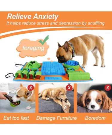 Vivifying Snuffle Mat for Dogs - Interactive Feeding Game for Mental Stimulation and Natural Foraging Skills | Slow Eating Mat in Blue/Green/Orange - Buy Online on GoSupps.com
