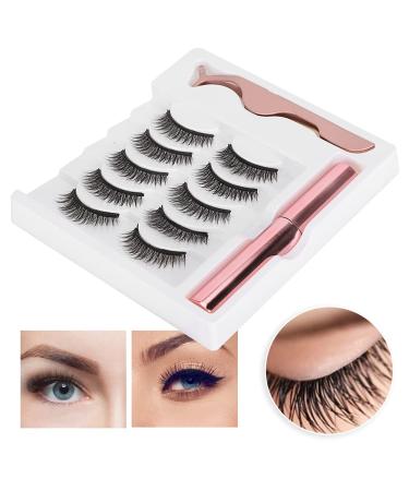 Buy 5 Pair Magnetic Eyelash Set - 3D Reusable Waterproof Soft & Thick - Perfect Makeup Tools for Stunning Eyes - Buy Online on GoSupps.com