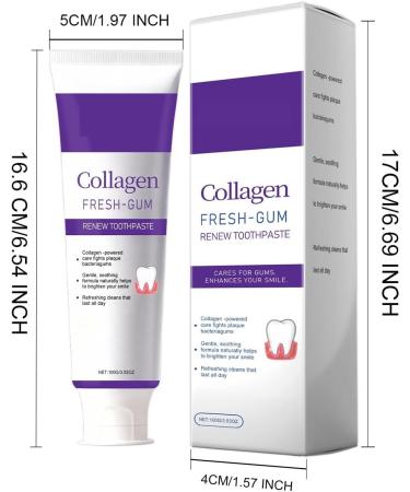 Collagen Purple Toothpaste Strengthens Enamel (Builds A Protective Layer) Resists Acid Erosion Repairs Enamel(5pcs) - Buy Online on GoSupps.com