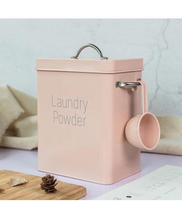 Laundry Detergent Powder Storage Tin Box Washing Powder Bucket Laundry Detergent Container Modern Laundry Detergent Dispenser Detergent Bin with Scoop Laundry Room Accessories Pink - Buy Online on GoSupps.com