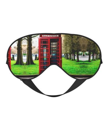 SSIMOO British Phone Booth Soft Sleep Eye Mask Female Breathable Eye Patch Perfect for Travel and Relaxation Black