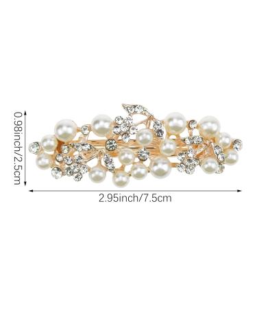 Elegant Pearl Rhinestone Hair Clips - 4 Piece Set | French Spring Butterfly & Clover Accessories for Women - Buy Online on GoSupps.com
