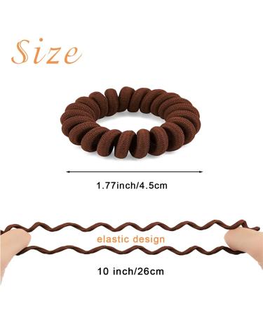 Spiral Hair Ties Set - 18 Pieces Ponytail Holder Coil Hair Ties for Women Girls - No Crease Phone Cord Hair Ties for all Hair Types - Light Coffee, Deep Coffee, Dark Gray - Gray Brown Coffee - Buy Online on GoSupps.com