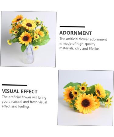 Warmhm 2 Pcs Simulated Sunflower House Ornaments Fake Sunflower Branches Fake Silk Sunflower Silk Sunflower Bouquet Fake Sunflowers Fake Yellow Flowers Silk Cloth At Home Spring Yellowx2pcs 33X25CMx2pcs - Buy Online on GoSupps.com